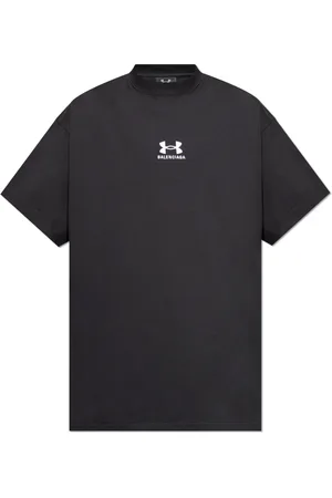 Balenciaga Koszulki, Mężczyzna, Czarny, S, Bawełna, T-shirt z haftowanym logo