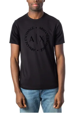 Armani Exchange Koszulki, Mężczyzna, Czarny, 2XL, Bawełna, Bawełniana koszulka