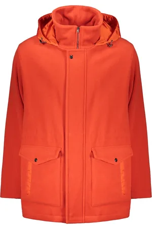 HERNO Płaszcze, Mężczyzna, Czerwony, 3XL, Wełna, Wełniana Parka z Technicznej Tkaniny