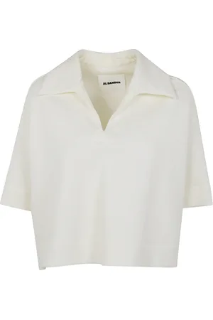 Jil Sander Koszulki, Kobieta, Biały, S, Polo z krótkim rękawem