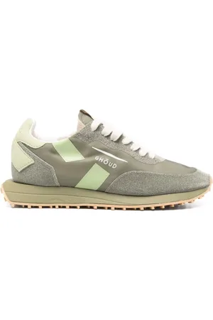 Ghoud Buty, Kobieta, Zielony, 37 EU, Len, Zielone Sneakersy z Podeszwą Lug