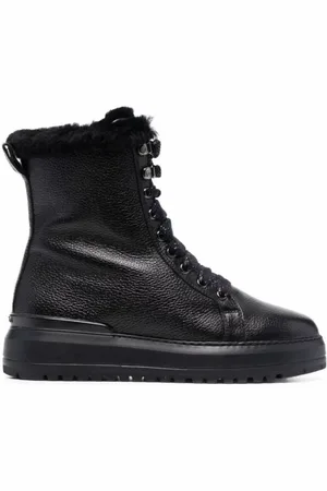 BALDININI Buty, Kobieta, Czarny, 36 EU, Skóra, Botki Sznurowane Casual Płaskie