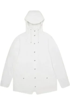 Rains Kurtki, Kobieta, Biały, L, Poliester, Współczesna Unisex Wodoodporna Kurtka