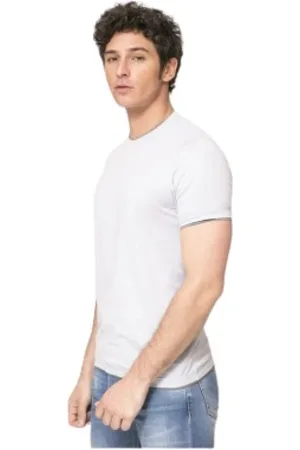 Gran Sasso Koszulki, Mężczyzna, Szary, M, Bawełna, Jasnoszary T-shirt