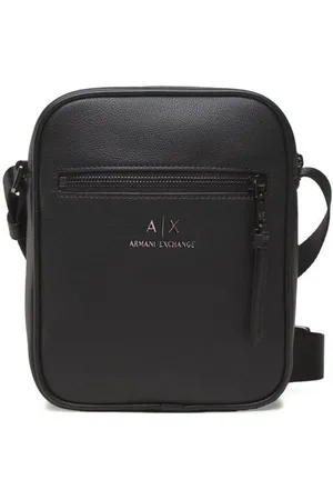 Armani Exchange Torebki, Mężczyzna, Czarny, ONE SIZE, Bawełna, Torba kurierska