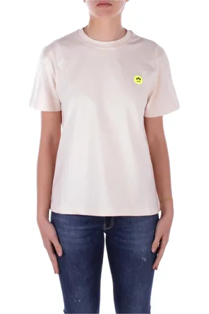 BARROW Koszulki, Kobieta, Beżowy, S, Bawełna, Logo T-Shirt