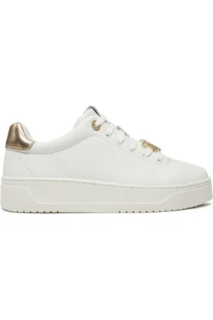 Guess Buty, Kobieta, Biały, 38 EU, Skóra, Sneakersy Strass Logo
