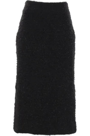 Balenciaga Spódnice, Kobieta, Czarny, M, Tweed, Czarna tweedowa spódnica ołówkowa