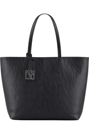 Armani Exchange Torebki, Kobieta, Czarny, ONE SIZE, Poliester, Torebka Shopper z Logo