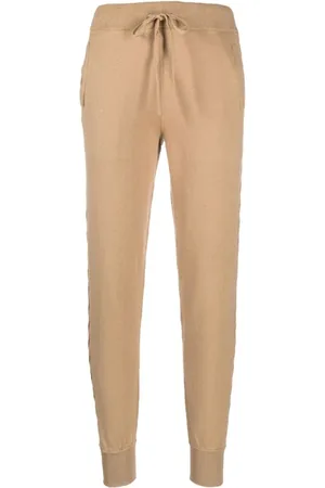 Ralph Lauren Spodnie, Kobieta, Beżowy, L, Bawełna, Spodnie dresowe z polaru z luźnym logo