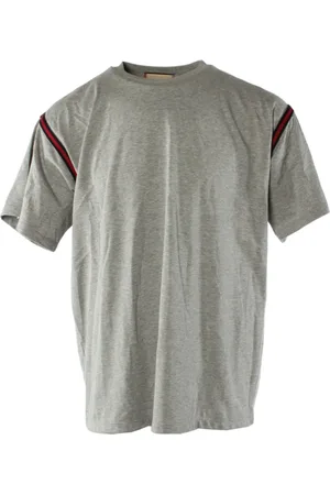 Gucci Koszulki, Mężczyzna, Szary, M, Bawełna, Oversize`owy T-shirt z ikonicznym logo