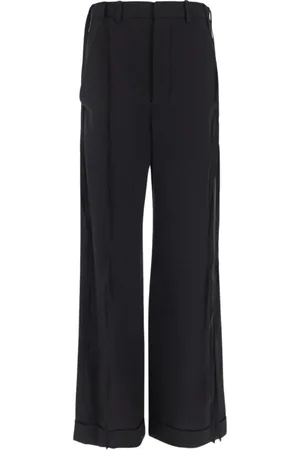 ANN DEMEULEMEESTER Spodnie, Kobieta, Czarny, L, Wełna, Szerokie spodnie