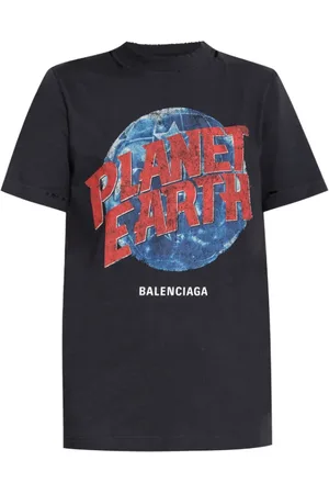Balenciaga Koszulki, Kobieta, Wielobarwność, S, Bawełna, Sukienka warstwowa z nadrukiem graficznym