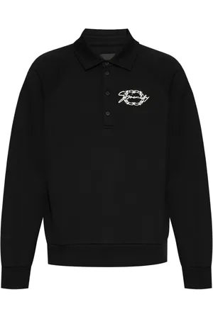 Givenchy Bluzy, Mężczyzna, Czarny, L, Bawełna, Polo Sweatshirt z stylowym haftem