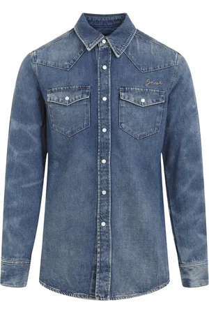 Givenchy Koszule, Mężczyzna, Niebieski, S, Denim, Ocean Denim Shirt