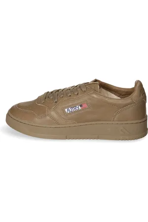 Autry Buty, Mężczyzna, Zielony, 44 EU, Skóra, Sneakersy Low Top z efektem sprania