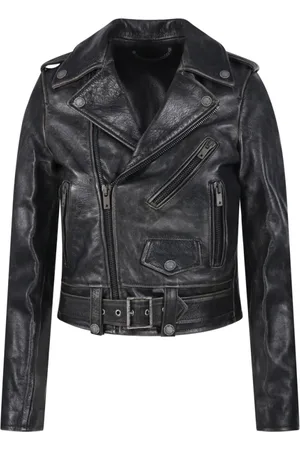 Golden Goose Kurtki, Kobieta, Czarny, S, Bawełna, Czarna Kurtka Biker