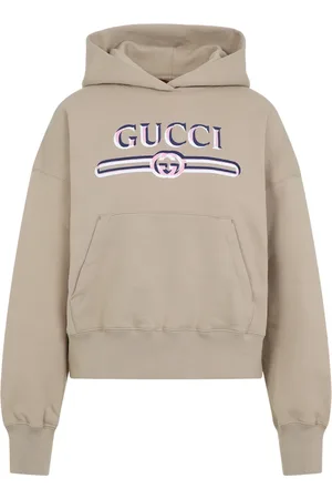 Gucci Bluzy, Kobieta, Beżowy, S, Bawełna, Stylowa bluza z kapturem dla modnego wyglądu