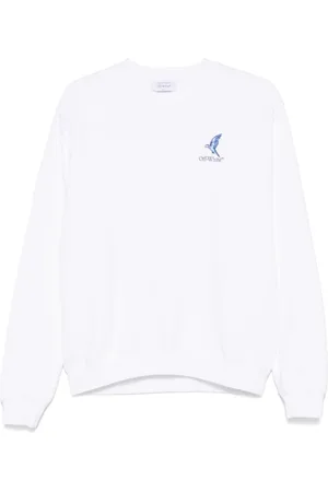 OFF-WHITE Bluzy, Kobieta, Biały, S, Elegancki Sweter Bianco Ss 25
