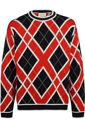 Gucci Swetry, Mężczyzna, Wielobarwność, L, Bawełna, Bawełniany sweter w romby