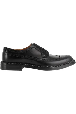 Gucci Buty, Mężczyzna, Czarny, 42 EU, Skóra, Sznurowane buty z detalami Brogue