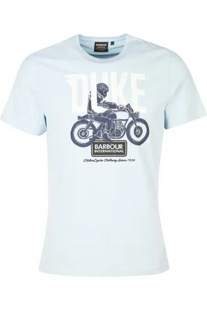 Barbour Koszulki, Mężczyzna, Niebieski, 2XL, Bawełna, T-shirt z nadrukiem graficznym