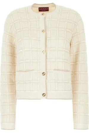 Gucci Swetry, Kobieta, Biały, L, Wełna, Maglieria Cardigan