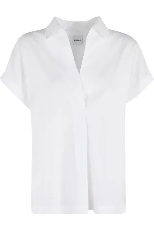 Aspesi Bluzki, Kobieta, Biały, S, Bawełna, Stylowa Bluzka TOP