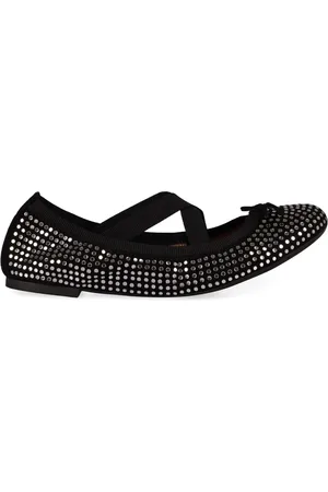 Aquazzura Buty, Kobieta, Czarny, 38 EU, Zamsz, Baletki zamszowe z kokardą i cyrkoniami