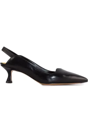 MARA BINI Buty, Kobieta, Czarny, 36 EU, Czarne skórzane sandały na obcasie z noskiem
