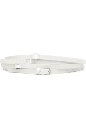 ANN DEMEULEMEESTER Akcesoria, Kobieta, Biały, S, Skóra, Pasek Triple Wrap ze Skóry Cielęcej