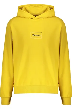 HERNO Bluzy, Mężczyzna, Żółty, M, Bawełna, Bawełniana bluza z kapturem Laminar Couture Engineering