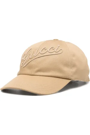 Gucci Akcesoria, unisex, brązowy, L, Bawełna, Bawełniana czapka baseballowa z haftem