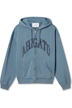 Axel Arigato Bluzy, Mężczyzna, Niebieski, L, Bawełna, Rozpinana Bluza z Kapturem Link