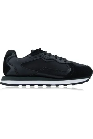 Armani Exchange Buty, Mężczyzna, Czarny, 40 EU, Skóra, Sneakersy na sznurówki