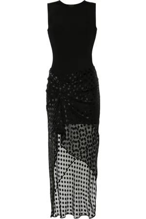 Givenchy Sukienki, Kobieta, Czarny, S, Satyna, Sukienka Maxi w Kropki