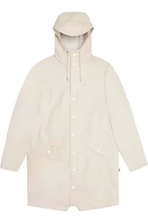 Rains Kurtki, unisex, Beżowy, M, Wodoodporna długa kurtka w minimalistycznym stylu