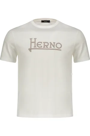 HERNO Koszulki, Mężczyzna, Biały, 3XL, Bawełna, Bawełniana koszulka z haftowanym logo