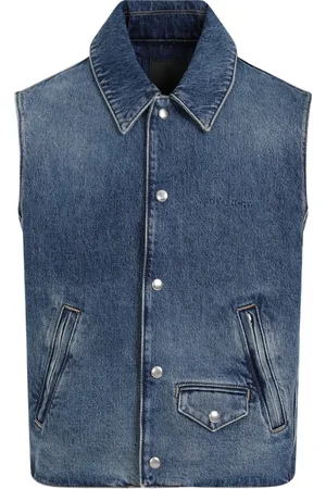 Givenchy Kurtki, Mężczyzna, Niebieski, L, Bawełna, Dżinsowa kamizelka bez rękawów
