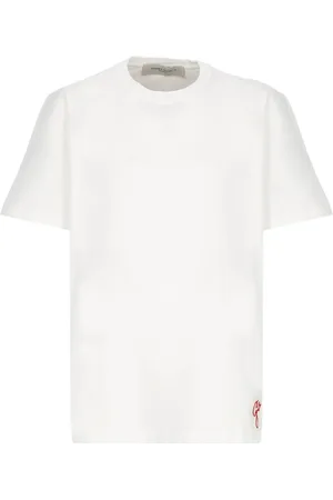 Golden Goose Koszulki, Mężczyzna, Biały, S, Bawełna, Biały bawełniany T-shirt z haftowanym logo