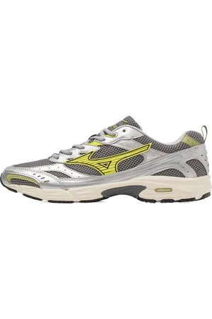 Mizuno Buty, Mężczyzna, Szary, 42 EU, Szare Sneakersy z Limonkowymi Szczegółami