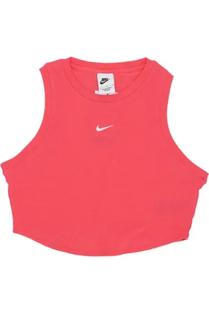 Nike Koszulki, Kobieta, Różowy, M, Poliester, Essential Rib Crop Tank