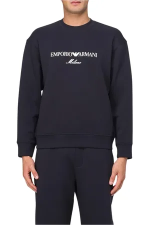 Emporio Armani Bluzy, Mężczyzna, Niebieski, M, Niebieskie Swetry dla Mężczyzn