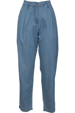 Aspesi Jeansy, Kobieta, Niebieski, S, Bawełna, Cropped Jeansy