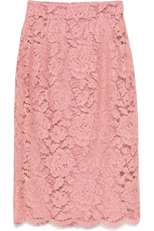 Dolce & Gabbana Spódnice, Kobieta, Różowy, M, Różowa Spódnica z Falbaną