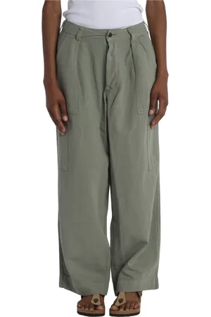 Bellerose Spodnie, Kobieta, Zielony, S, Bawełna, Spodnie Cargo Wide Pepin