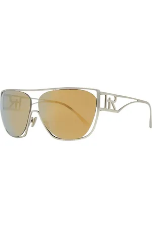 Ralph Lauren Akcesoria, Kobieta, Żółty, ONE SIZE, Metalowe Okulary Przeciwsłoneczne z Lustrzanymi Szkłami