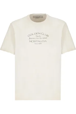 Golden Goose Koszulki, Mężczyzna, Biały, L, Bawełna, Biały T-shirt z bawełny z logo