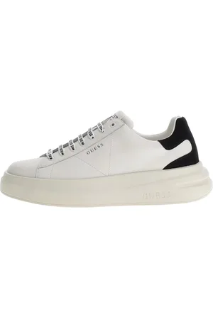 Guess Buty, Mężczyzna, Biały, 40 EU, Bawełna, Białe Sneakersy z Elementami Logo