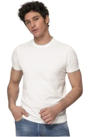 Gran Sasso Koszulki, Mężczyzna, Biały, L, Bawełna, Biały T-shirt